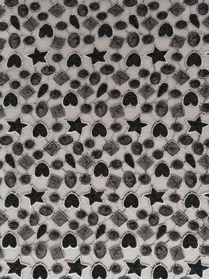 Ткань вышивки Lurex формы звезды металлическая покрашенная для платья маленькой девочки
