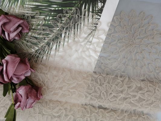 Ткань Applique шнурка сетки Тюль вязания крючком швейцарская флористическая