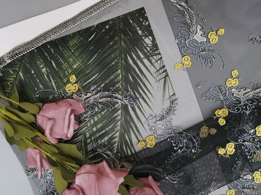 Партия 2 Colorway флористическая отбортовала ткань вышивки