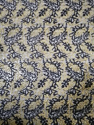 Ткань сетки Sequin партии 125CM вышитая чернотой