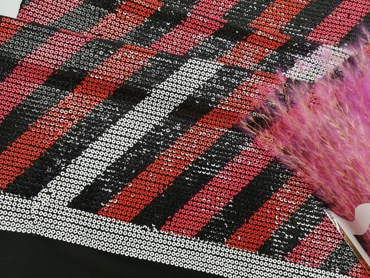 Покрашенная партией линейная напечатанная вышитая ткань шнурка Sequin