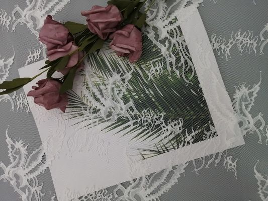 Ткань платья свадьбы облегченной белой ткани шнурка Chantilly Bridal