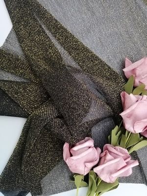 Золото Lurex цепляет ткань шнурка Тюль металлическую для женской основывая рубашки