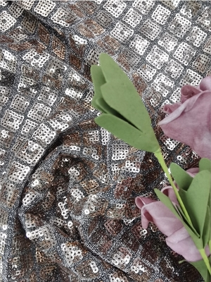 Sequin ткани вышивки Sequin полиэстера шнурует ткань для платья партии