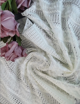 Белая Bridal вышитая ткань платья мантии свадьбы ткани шнурка элегантная