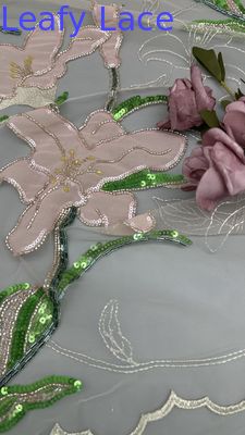 Вышивка кружевная кружевная шерстяная ткань розовая шерстяная ткань роскошная одежда
