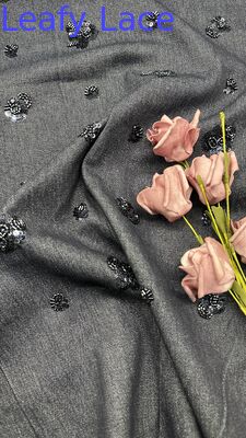 Производитель кружевной ткани OEM для модных дизайнеров, кружевная ткань с вышивкой пайетками, элегантная, красивого цвета