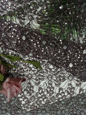 Металлический химикат вышитой ткани Sequin шнурка яркого блеска